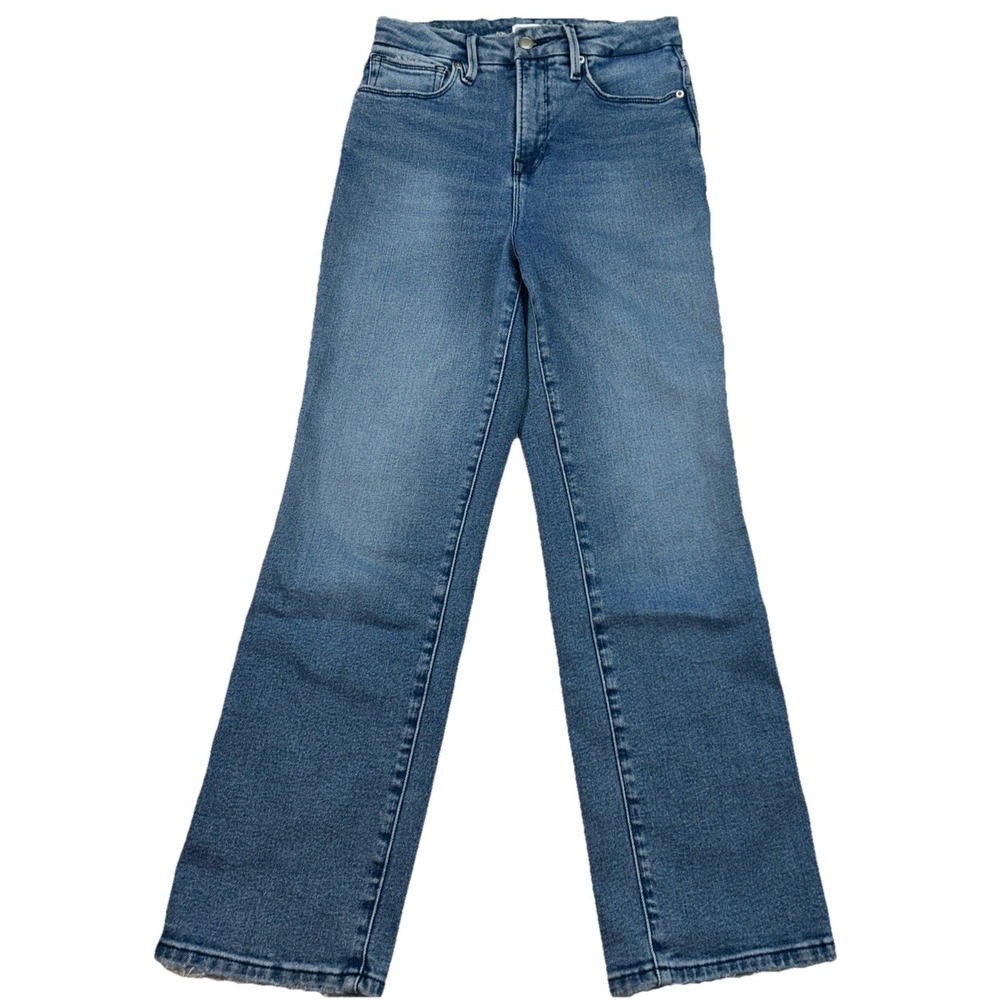 Good‎ American Hi Rise Stretch Whiskered Jeans Women 2/26 GCSNF602T BLUE858